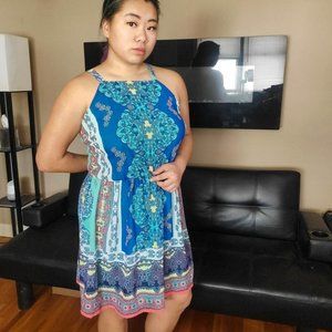 Blue paisley dress